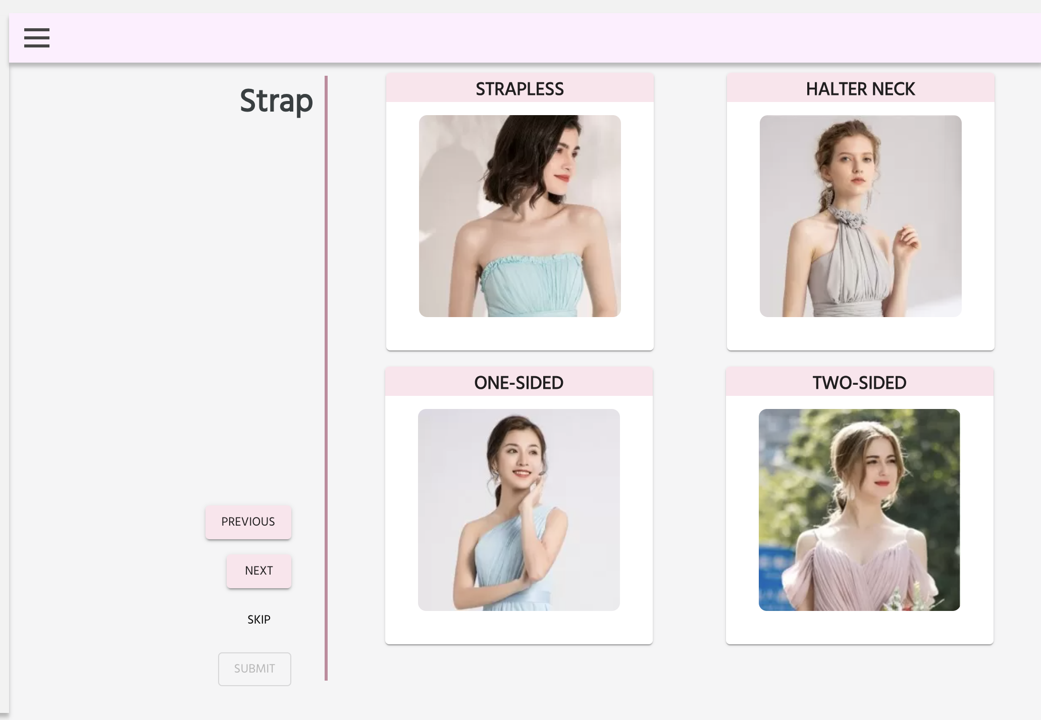 Bridemaid Dress Quiz